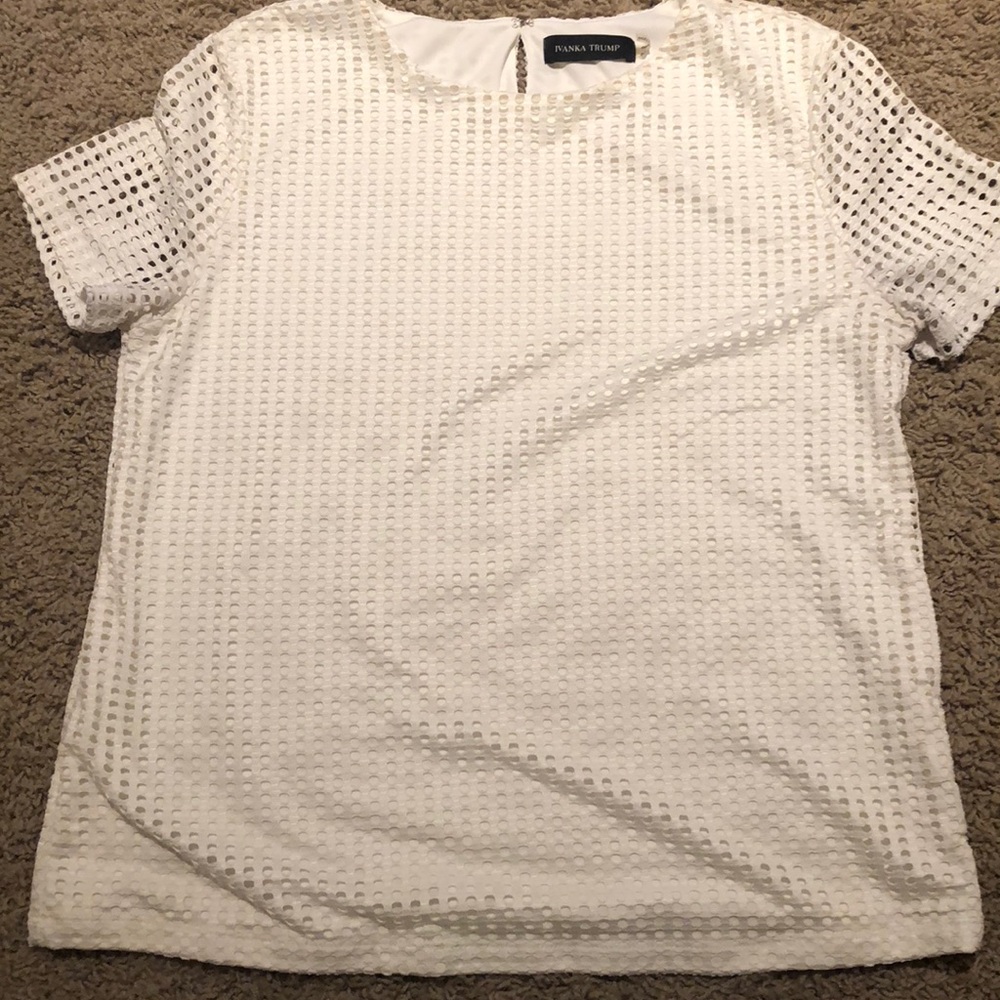 White eyelet top with liner